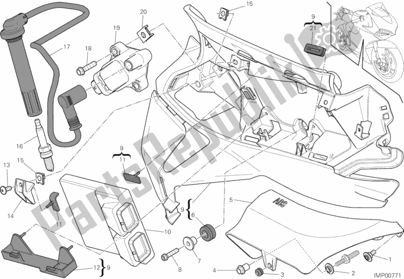 Tutte le parti per il Impianto Elettrico Destro del Ducati Superbike 1299S ABS 2015